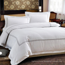 Cubierta de edredón bordada algodón blanco gigante para el hotel